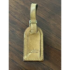 Authentic Louis Vuitton Luggage Tag Vachetta Leather Bag Vintage